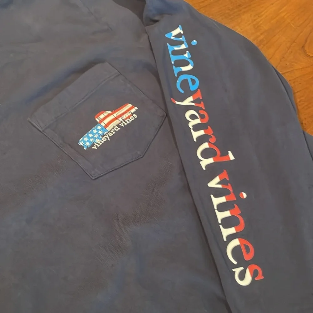 VINEYARD VINES Long Sleeved Patriotic Truck Shirt - Mens Small - Picture 6 of 10